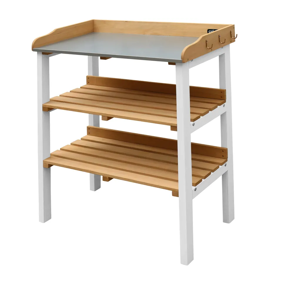 axi-classic-pflanztisch-holz-braun-wei-zinkplatte-76x37x91-5-cm image 1