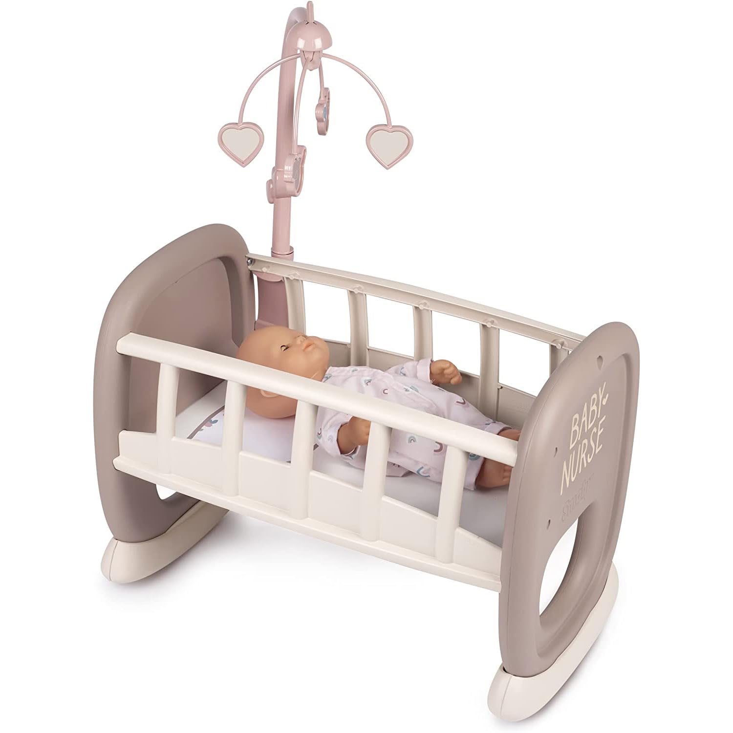 smoby-baby-nurse-puppenwiege-mit-mobile-rosa-bis-42-cm image 8