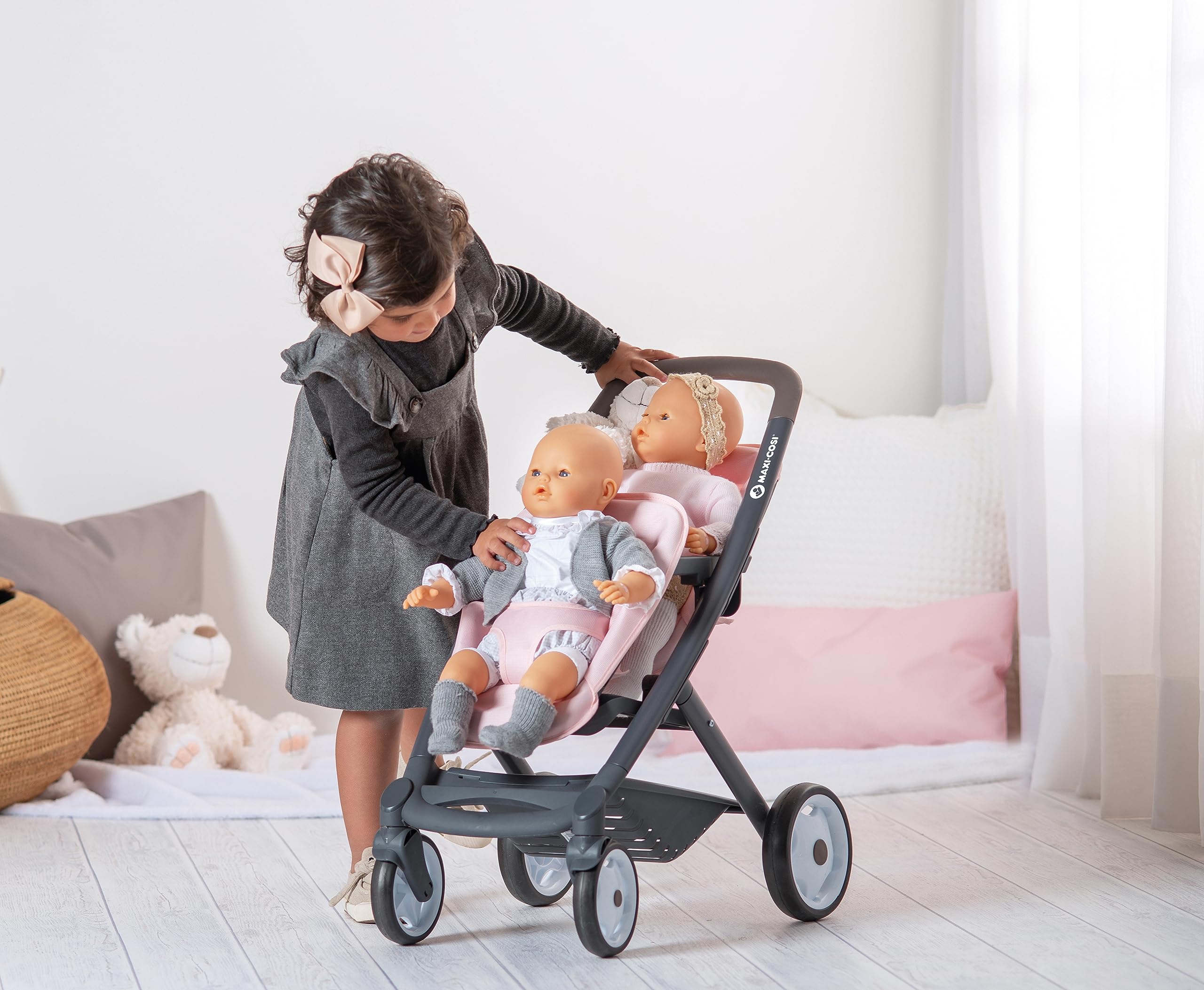 smoby-maxi-cosi-zwillings-puppenwagen-rosa-42cm-ab-3j image 3