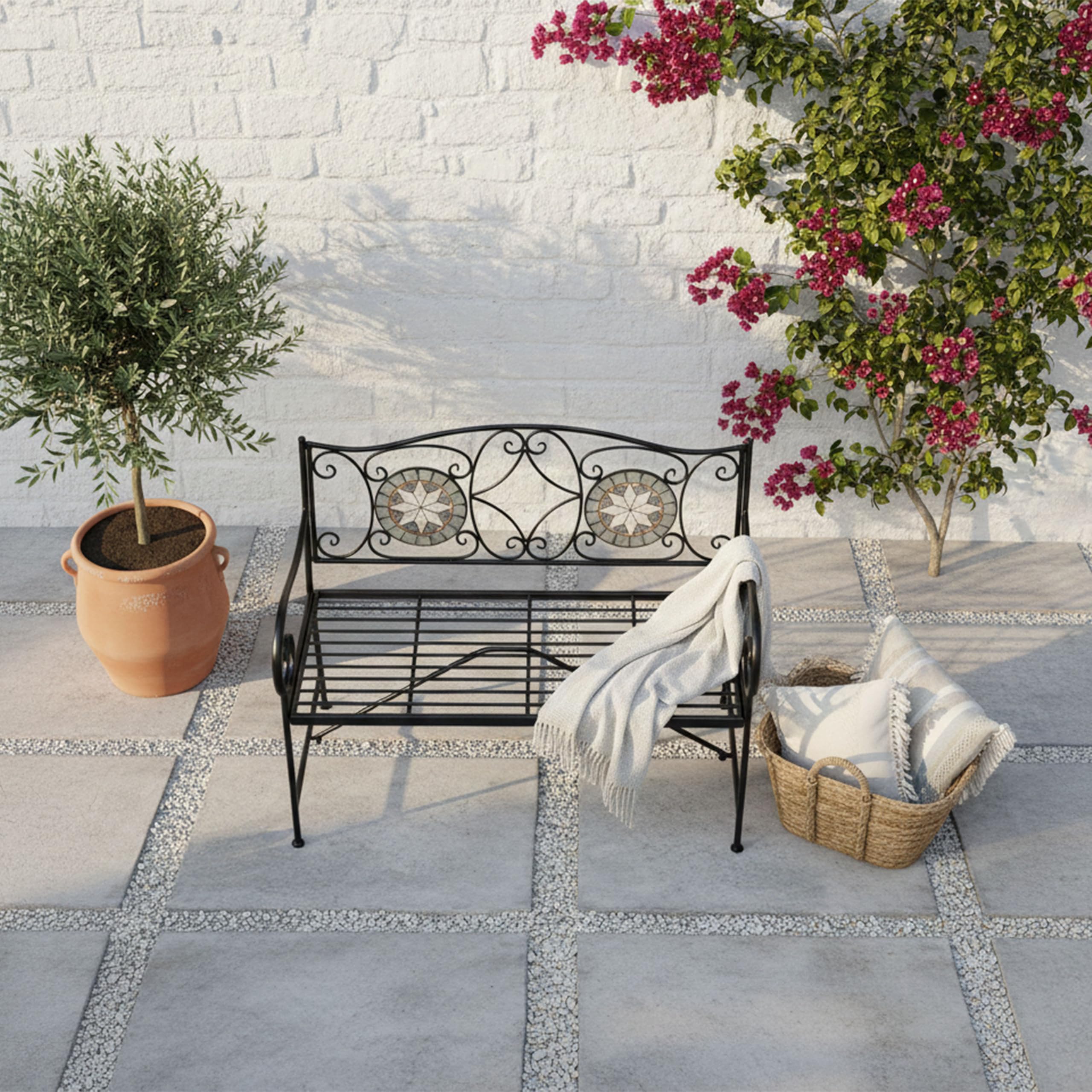 axi-margot-gartenbank-eisen-mosaik-gr-n-2-personen image 4