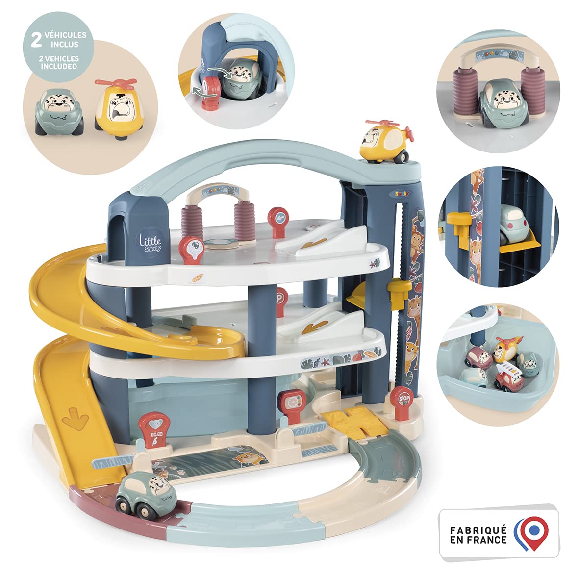 smoby-little-smoby-parkhaus-garage-3-ebenen-mit-auto image 3