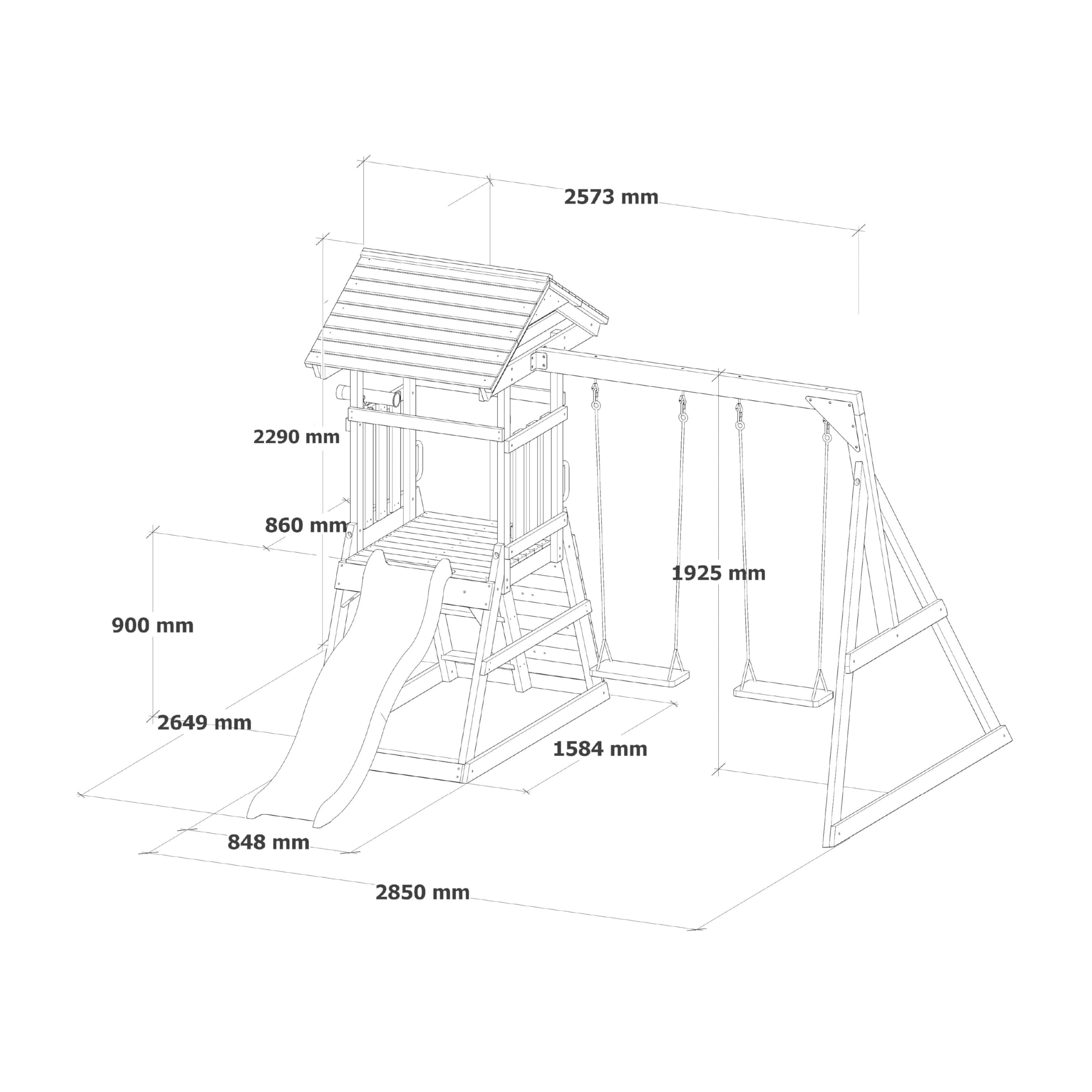 axi-mia-spielturm-holz-pastellgr-n-rutsche-doppelschaukel image 4