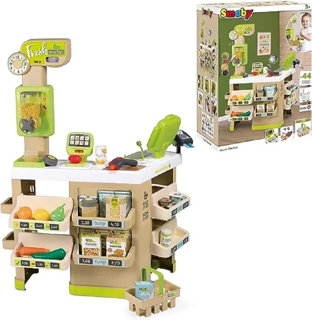 smoby-life-fresh-market-supermarkt-kaufmannsladen-mit-kasse image 1