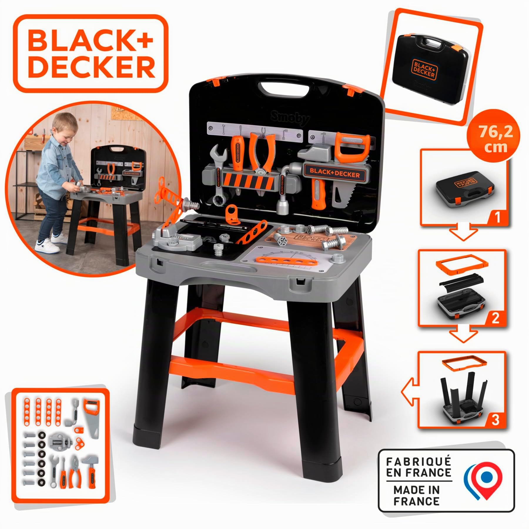 smoby-black-decker-bricolo-smart-werkzeugkoffer-werkbank-ab-3-jahren image 2