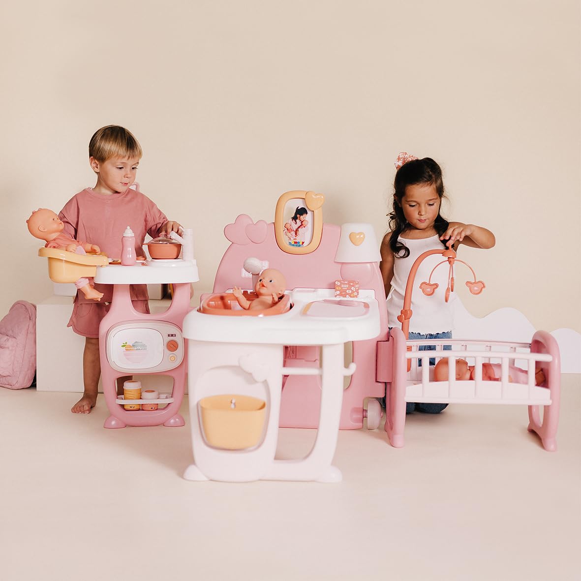 smoby-baby-nurse-puppen-spielcenter-3-in-1-mit-19-teilen image 4