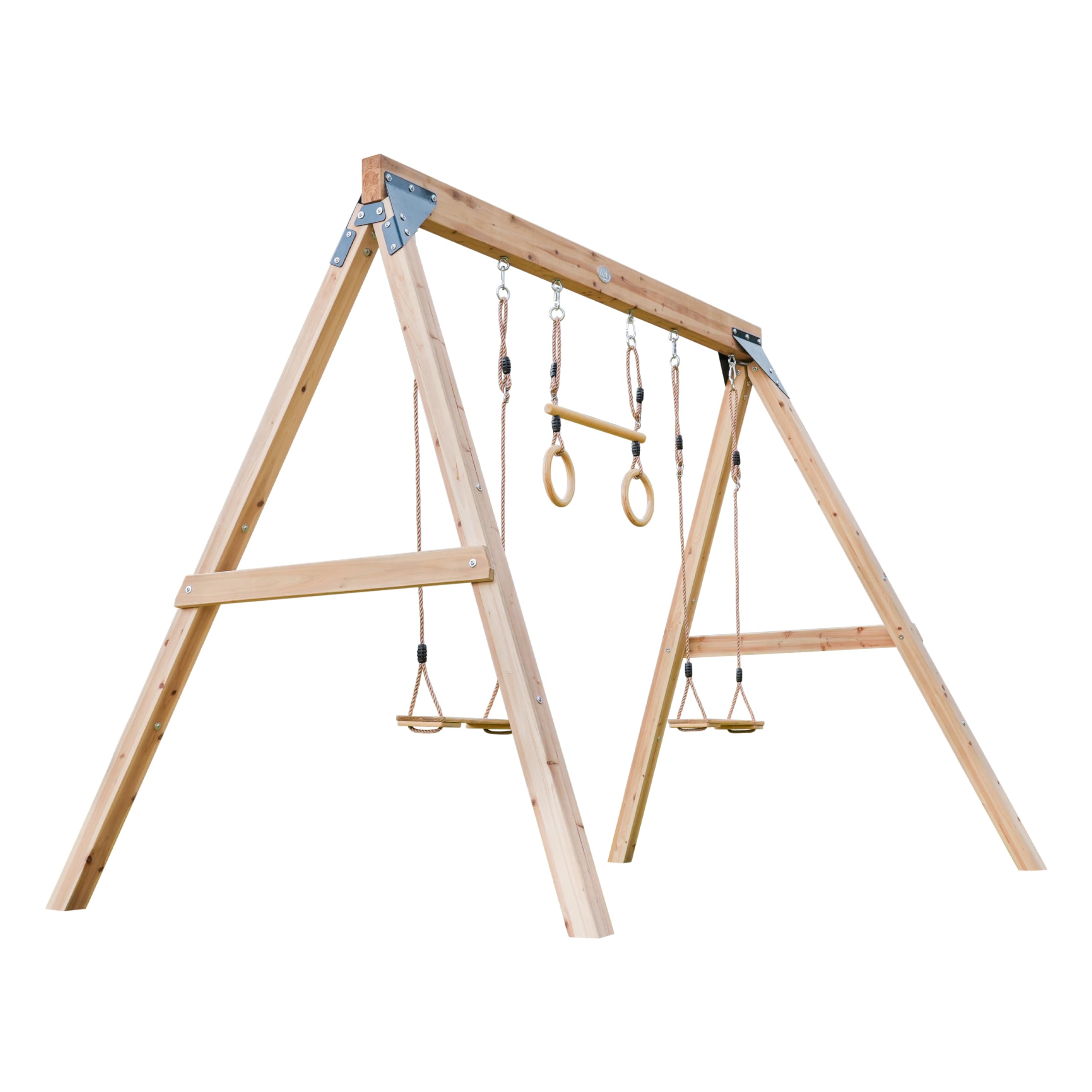axi-maya-doppelschaukel-holz-braun-mit-trapez image 2