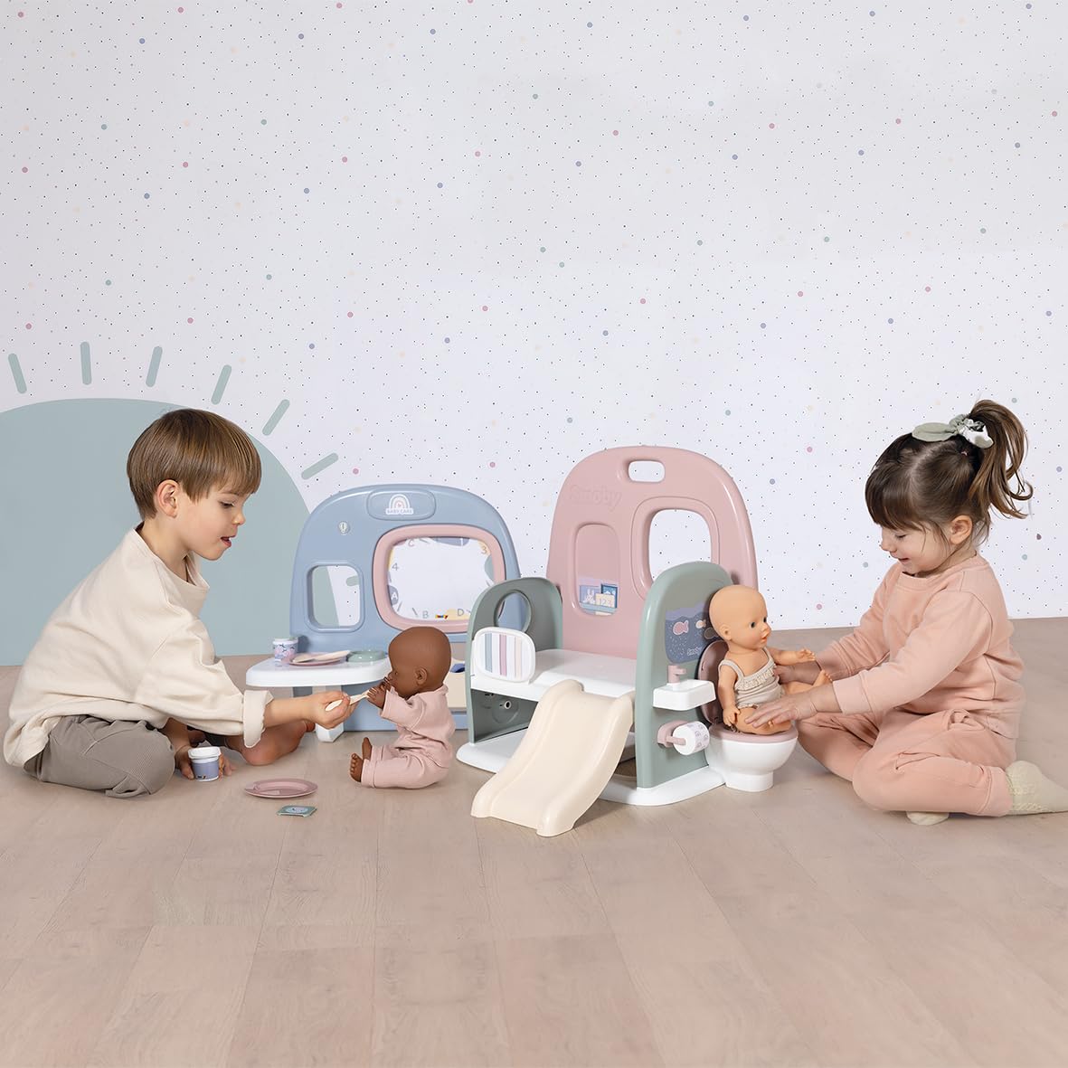 smoby-baby-care-puppen-kita-spielcenter-rosa-360-ab-3-jahren image 7