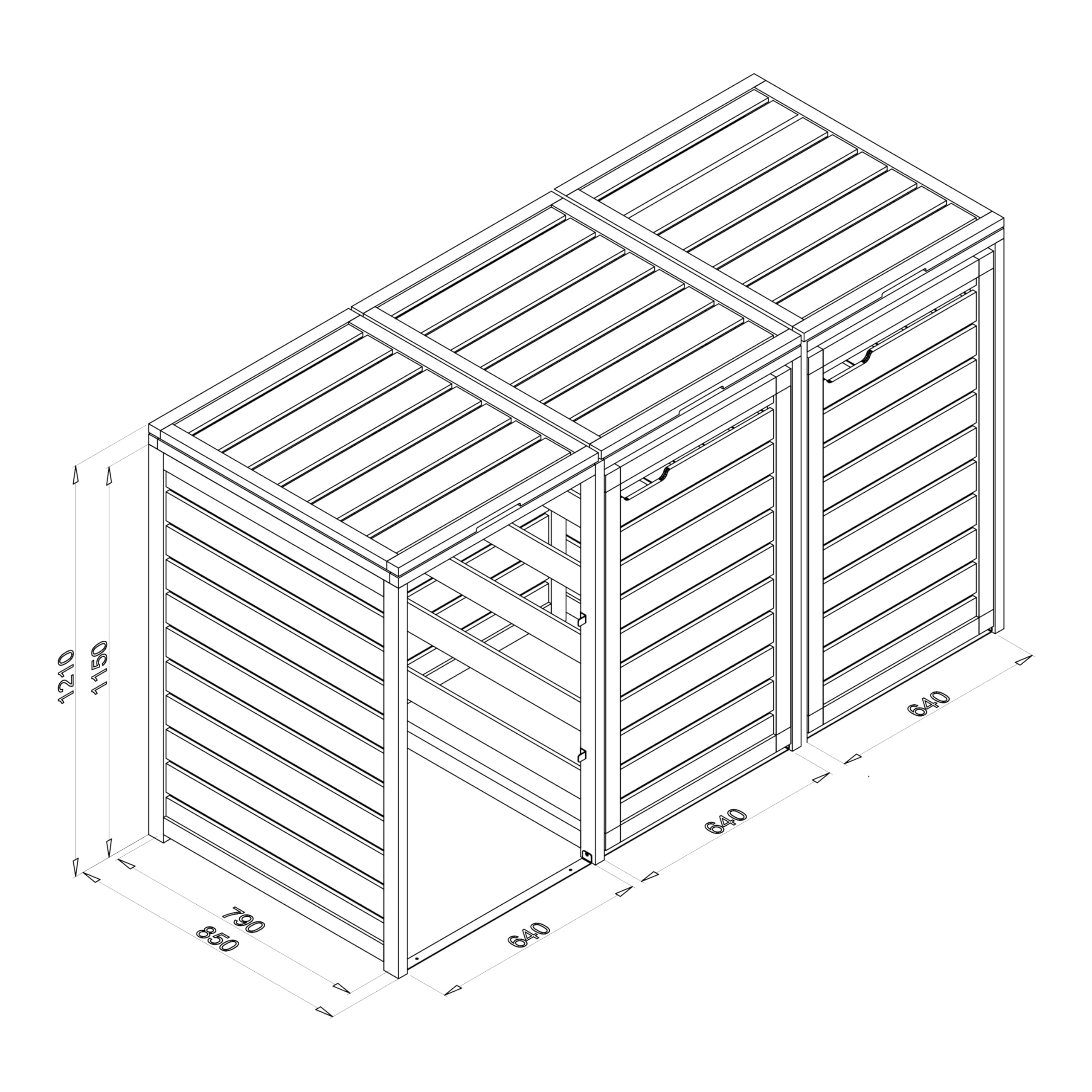 axi-lex-m-lltonnenbox-holz-3x-240l-braun-schwarz-fsc image 5