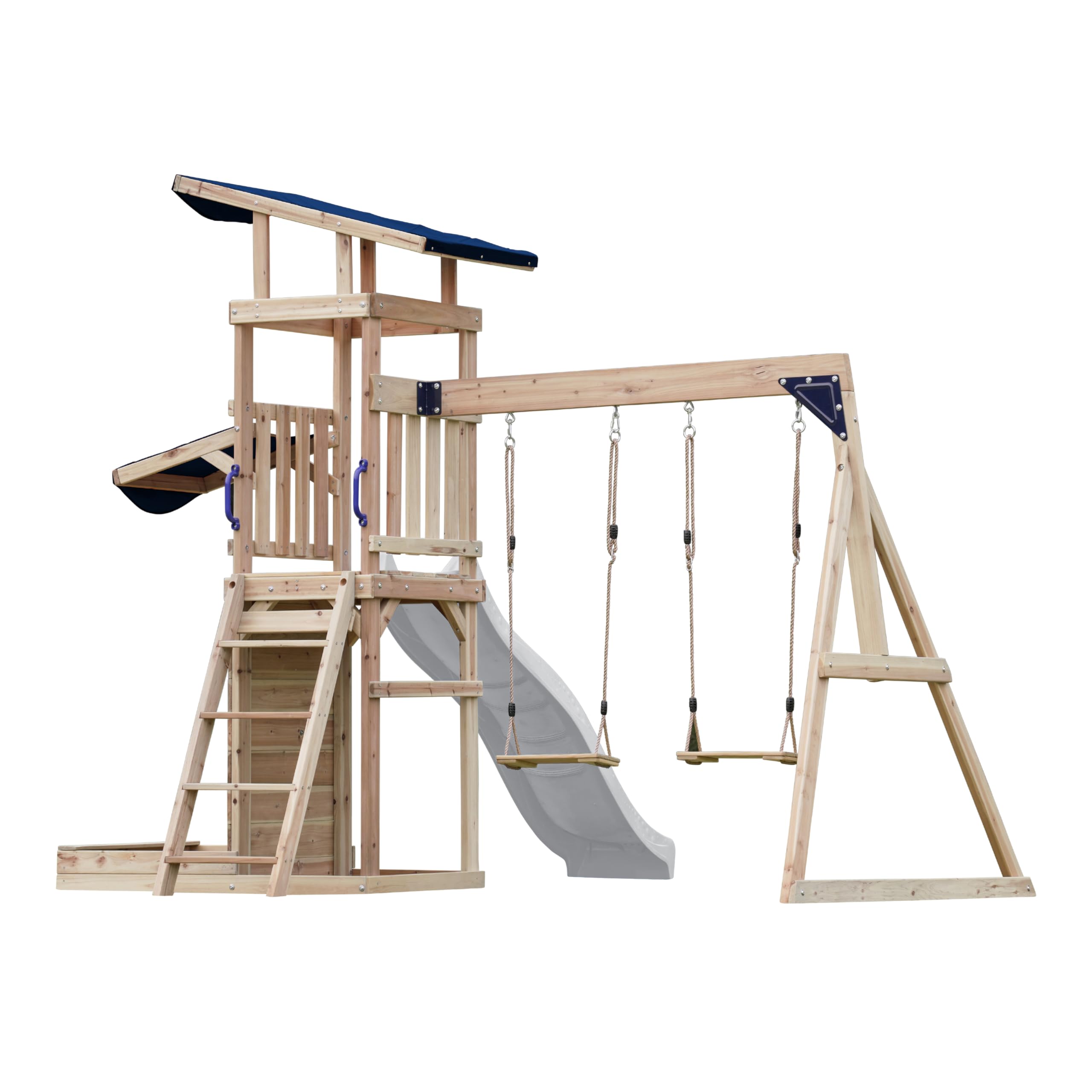 axi-malik-spielturm-holz-wei-mit-rutsche-und-schaukel image 6