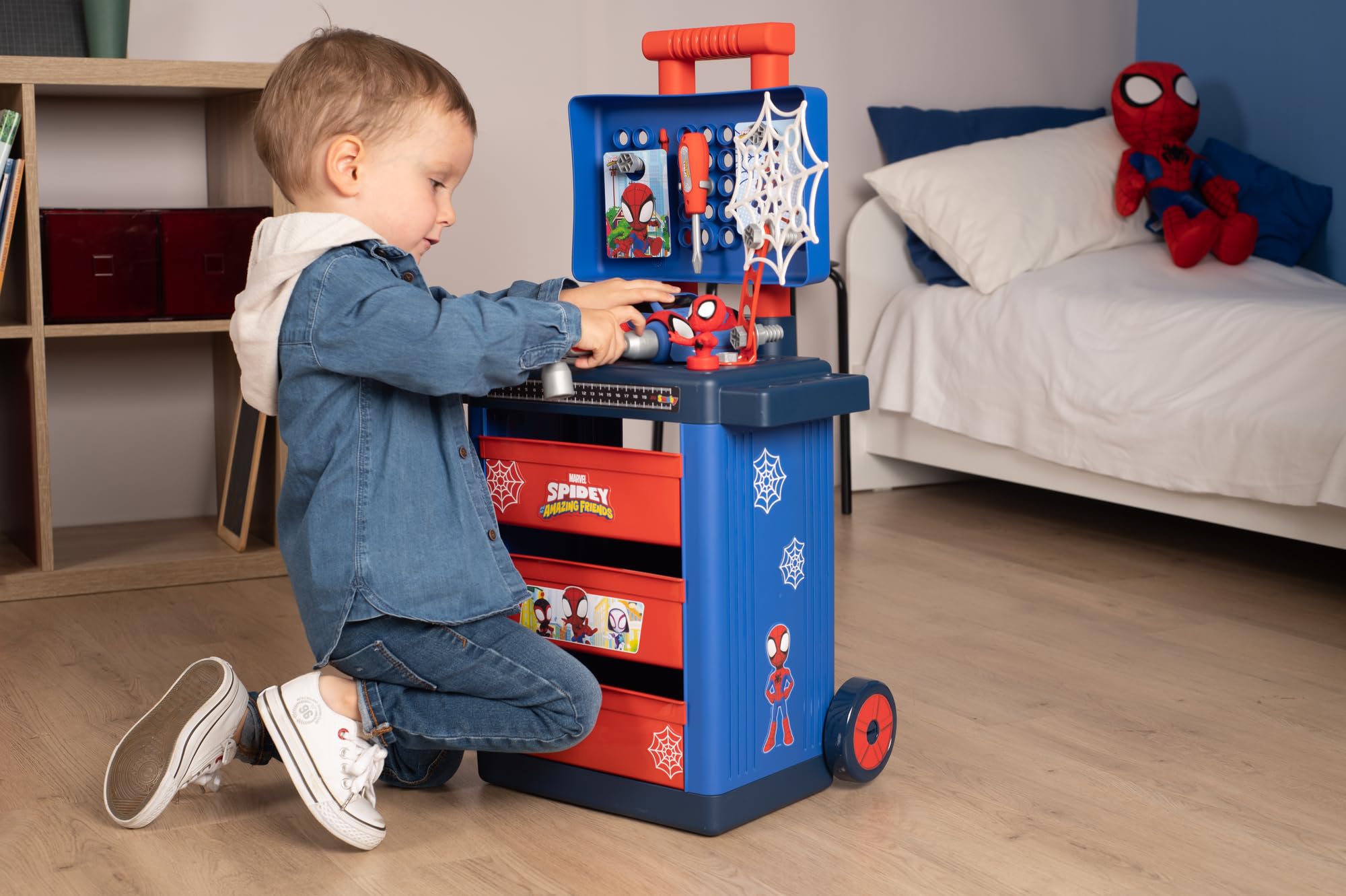 smoby-spidey-werkzeug-trolley-mit-figur-und-werkzeug image 3