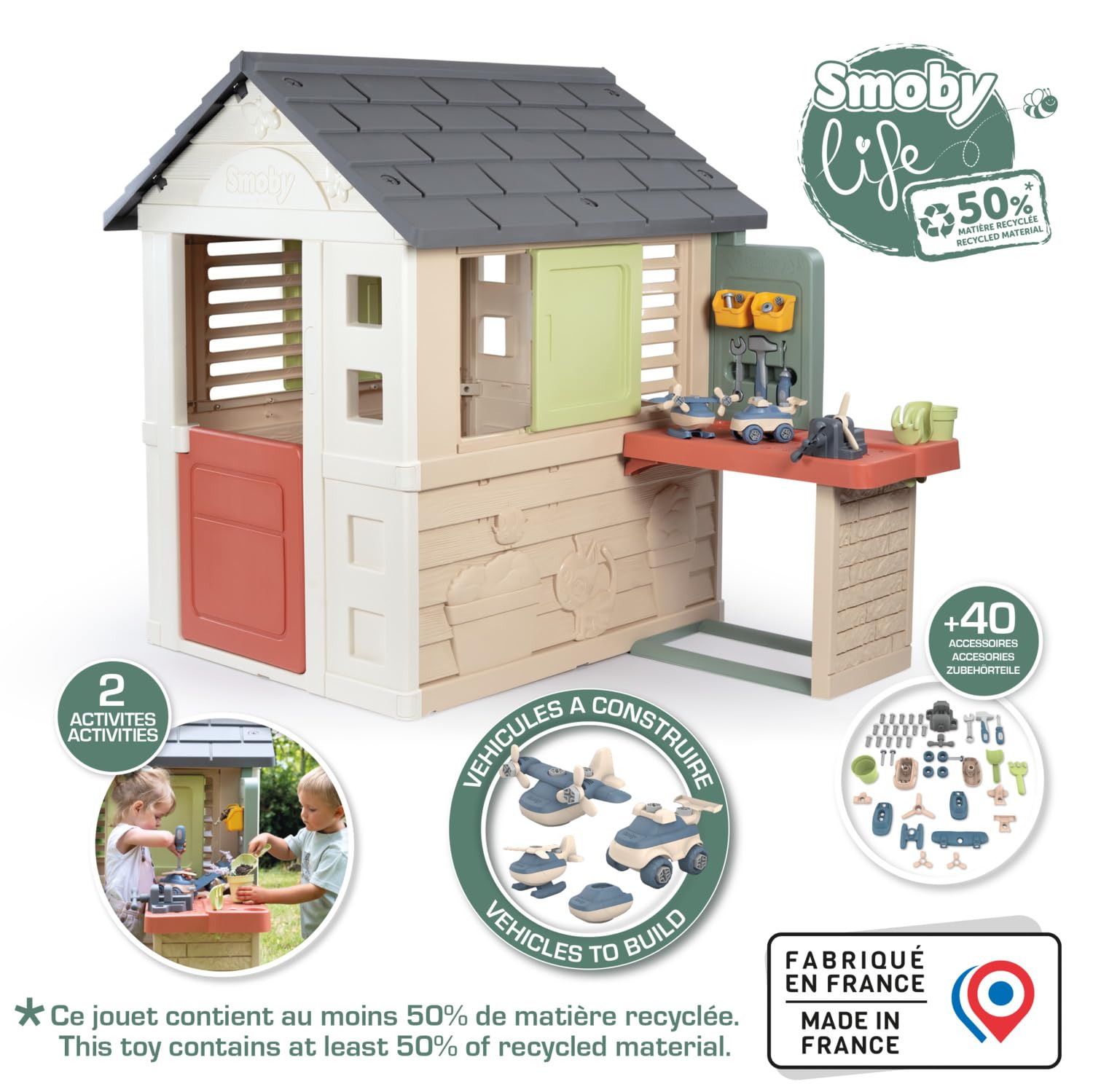 smoby-life-naturhaus-spielhaus-mit-bastelwerkstatt-ab-2-jahren image 2