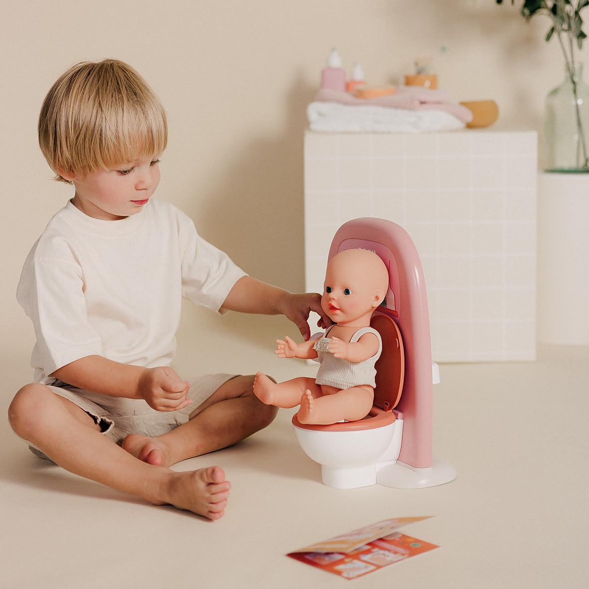 smoby-baby-nurse-puppen-badezimmer-toilette-rosa-ab-3-jahren image 4