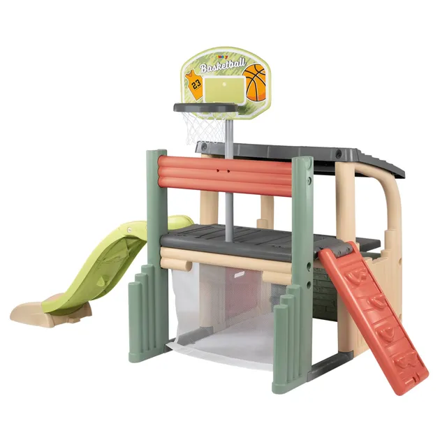 smoby-life-fun-center-spielhaus-rutsche-recycled-sport-284cm image 1