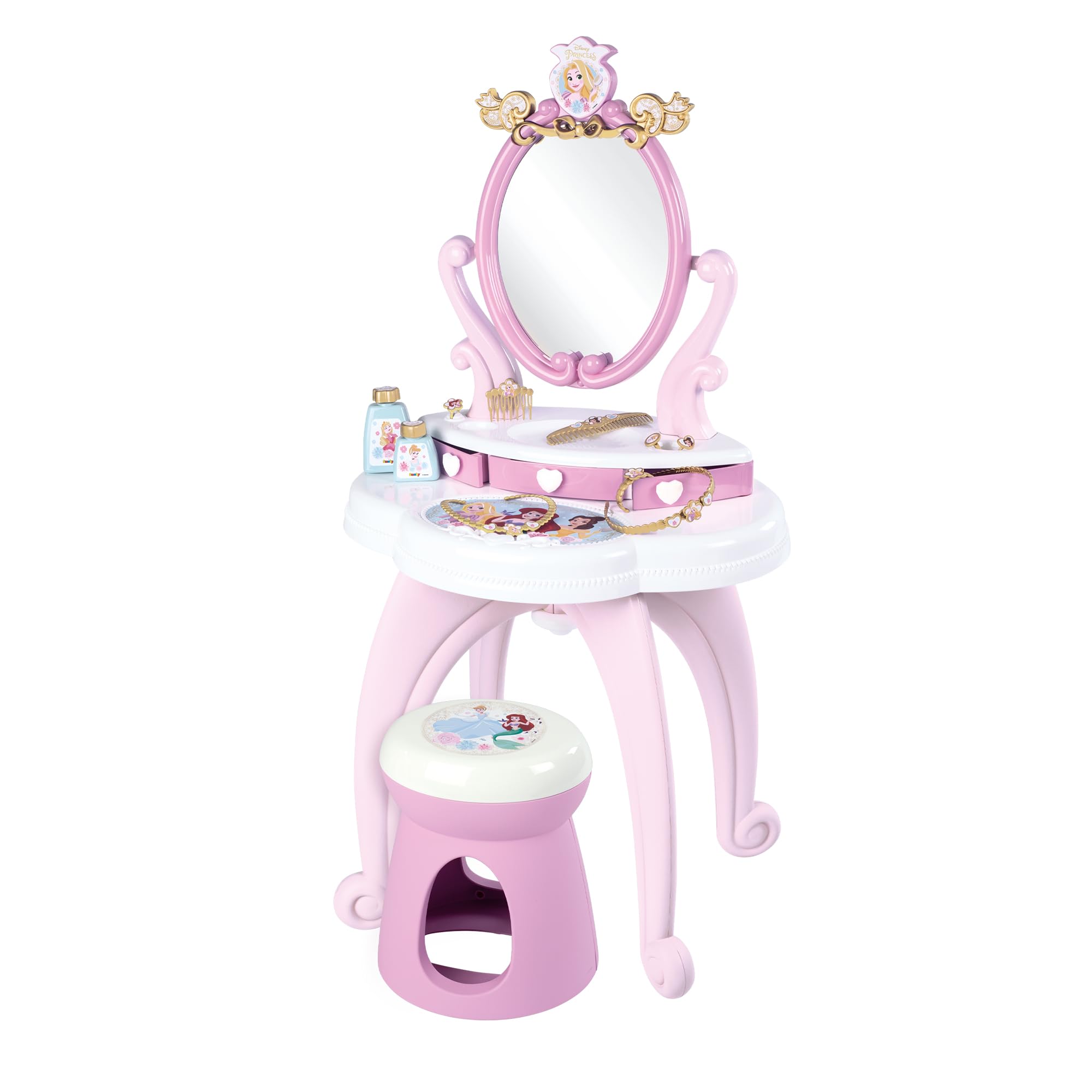 smoby-disney-princess-frisier-und-schminktisch-mit-hocker image 1