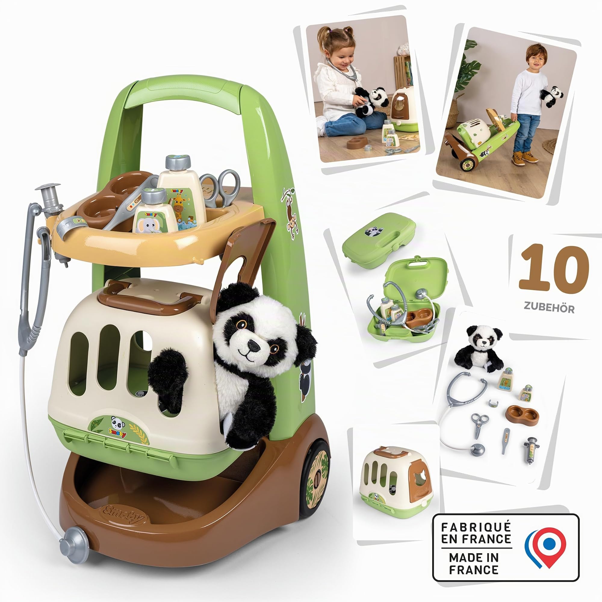 smoby-baby-care-tierarzt-trolley-mit-panda-pl-sch-ab-3-j image 2