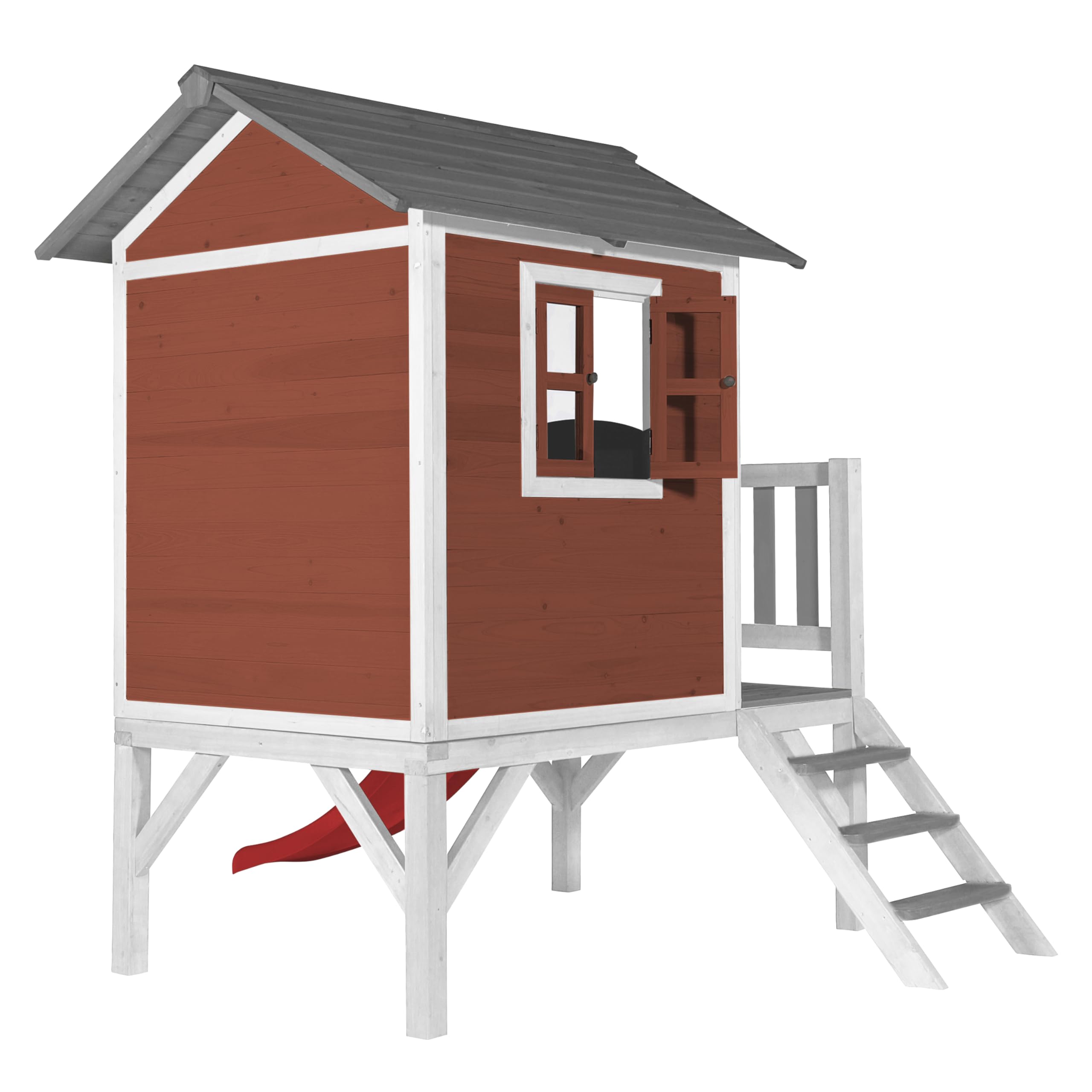 axi-beach-lodge-xl-stelzenhaus-holz-mit-rutsche-rot-wei image 5