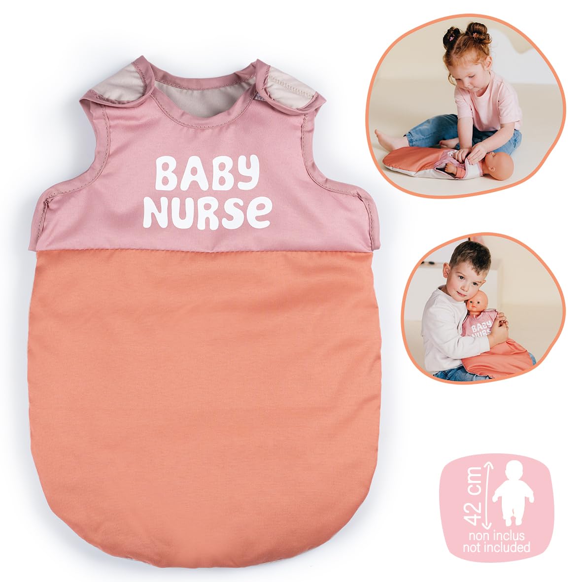 smoby-baby-nurse-puppen-schlafsack-42-cm-rosa-wattiert image 2