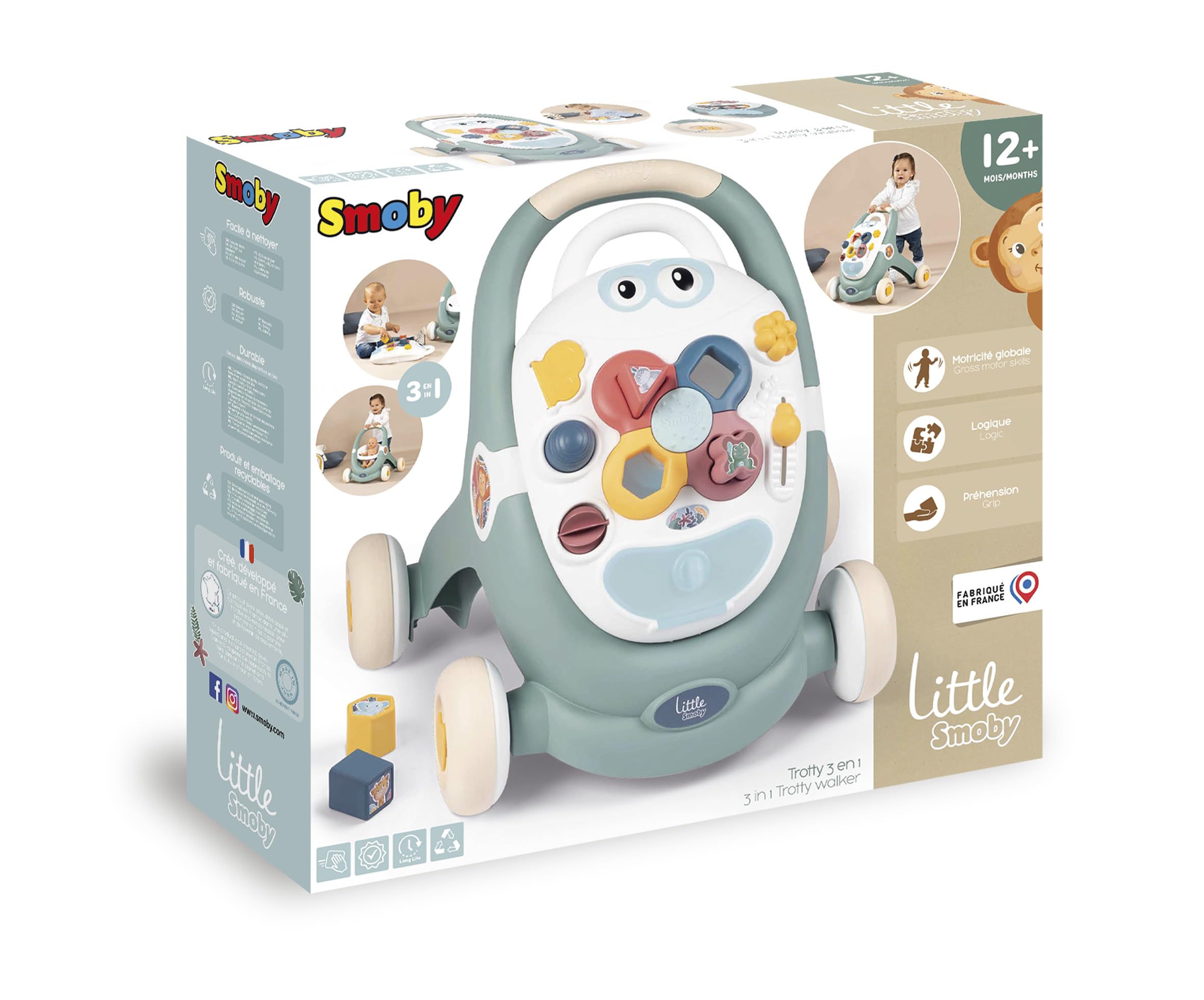 smoby-little-smoby-lauflernwagen-3-in-1-ab-1-jahr-mit-board image 7