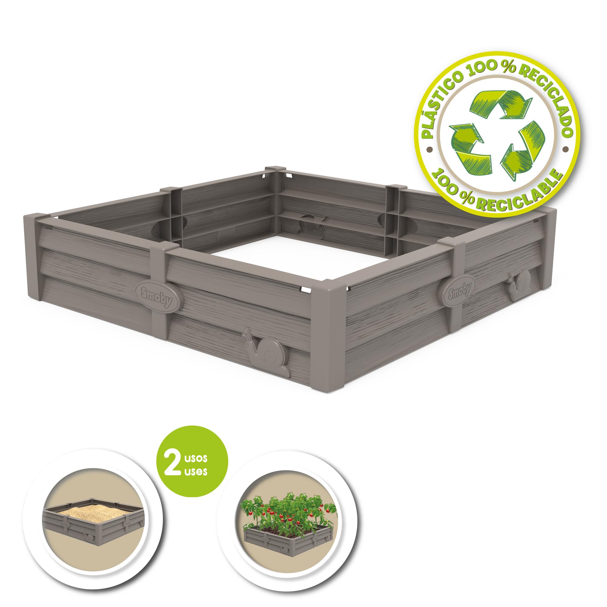 smoby-life-square-garden-sandkasten-beet-76x76-cm image 2