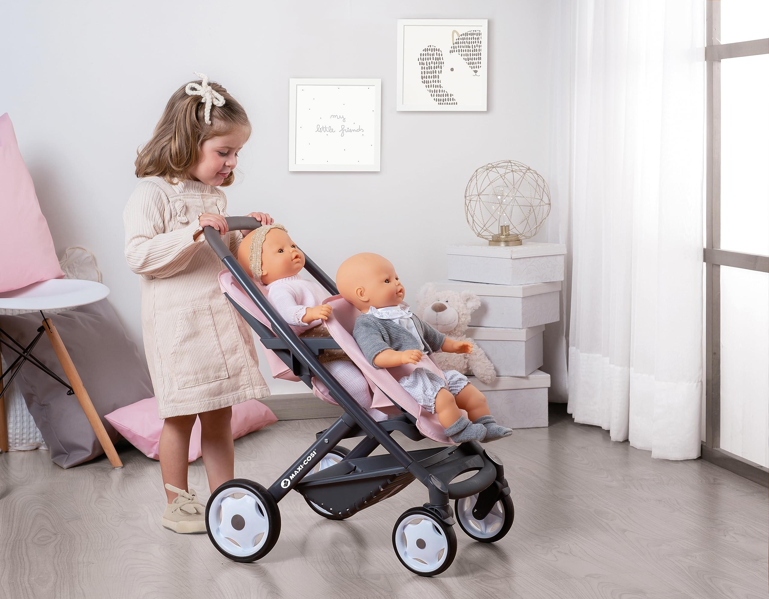 smoby-maxi-cosi-zwillings-puppenwagen-rosa-42cm-ab-3j image 4