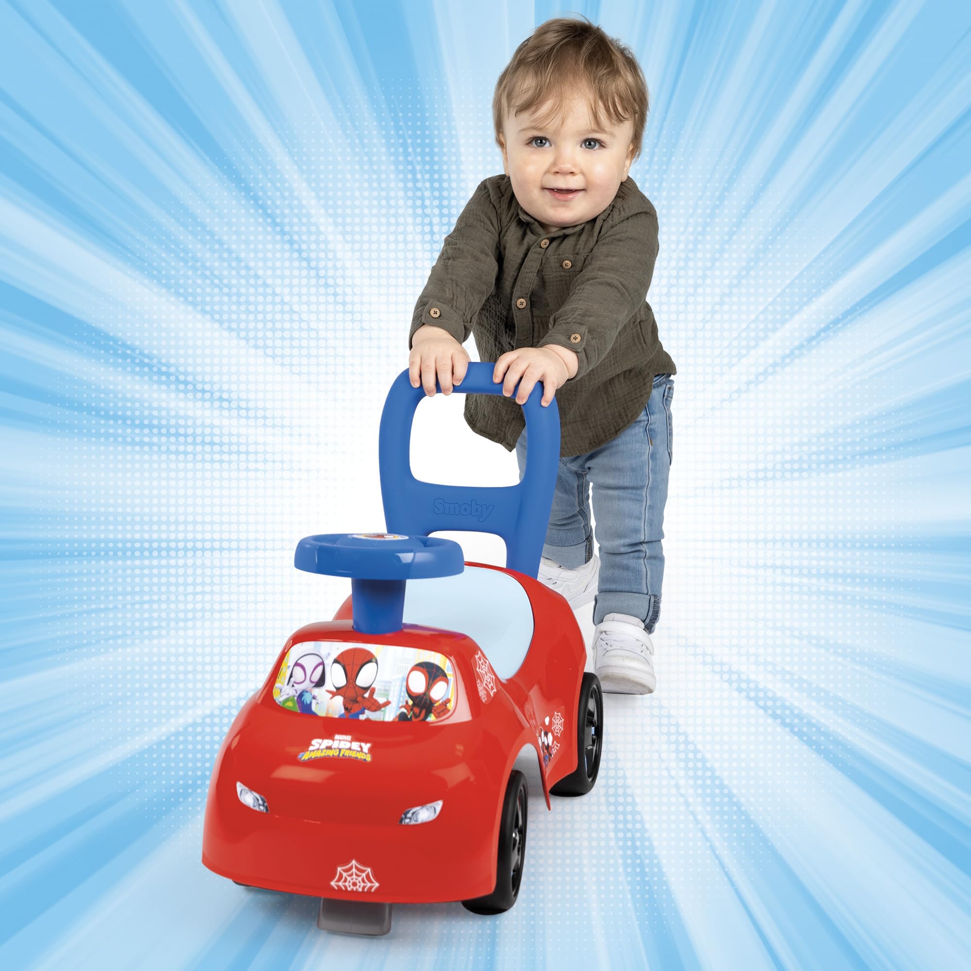 smoby-spidey-rutscher-rutschauto-mit-hupe-ab-10-monaten image 5