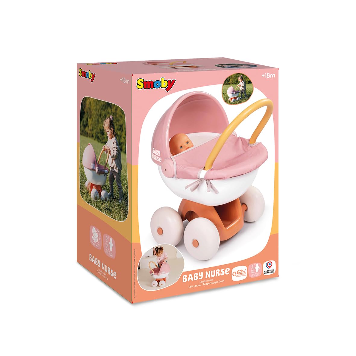 smoby-baby-nurse-puppenwagen-rosa-f-r-42-cm-puppen-leise-r-der image 6