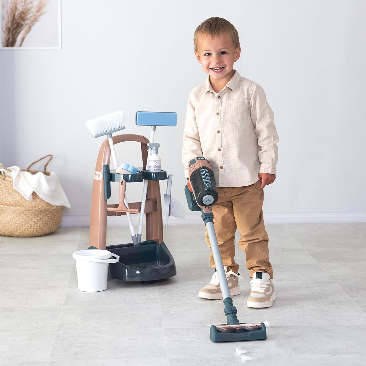 smoby-rowenta-reinigungstrolley-staubsauger-spielset-mit-sound image 5