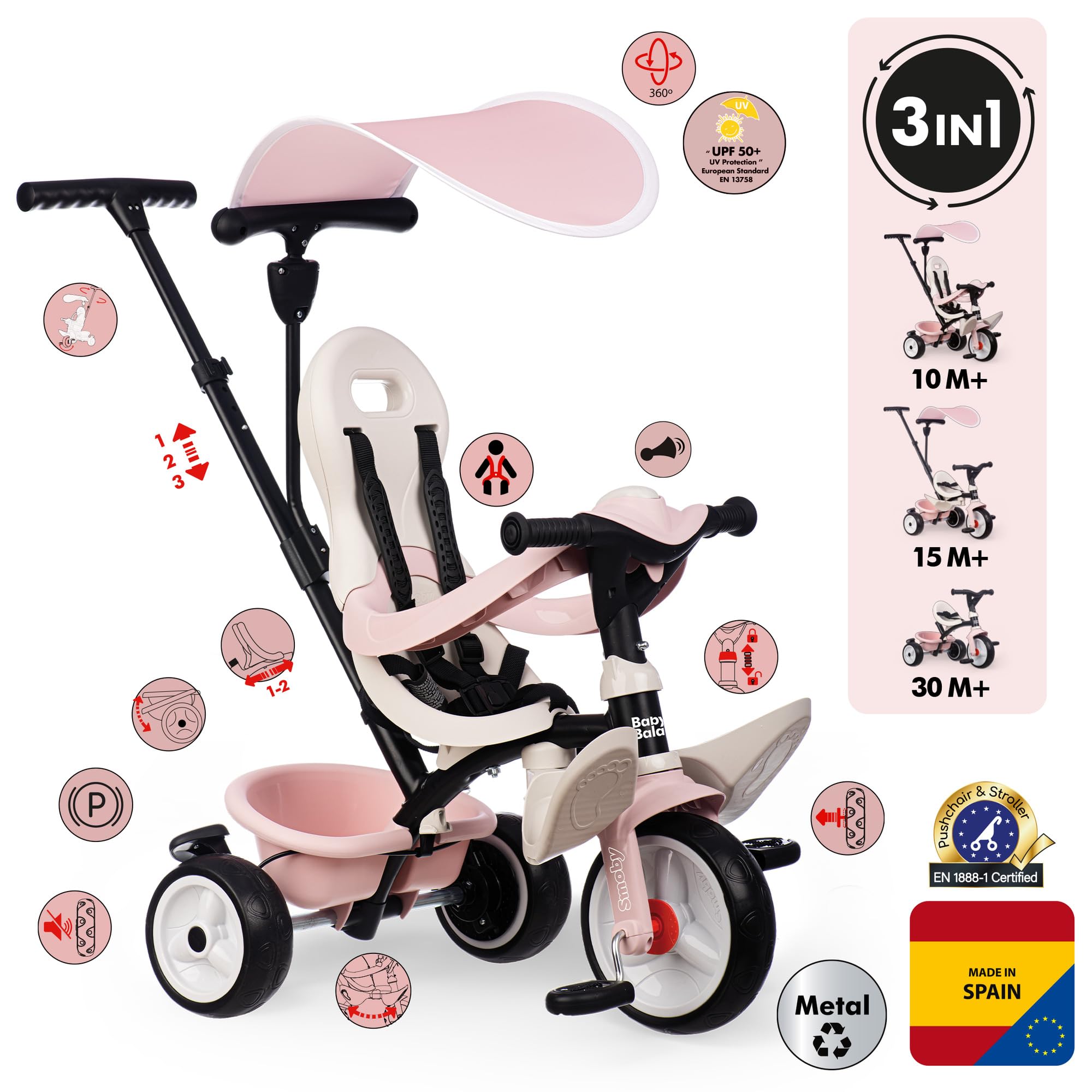 smoby-life-baby-balade-dreirad-ros-3-in-1-ab-10-monaten image 2