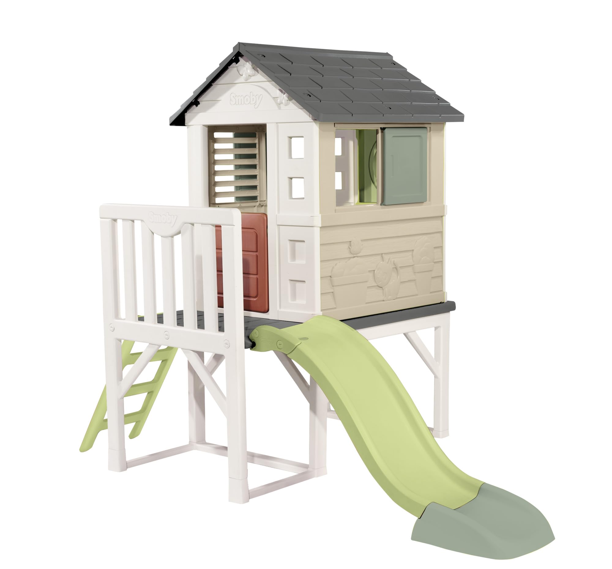 smoby-life-stelzenhaus-spielhaus-mit-rutsche-recycled-ab-2-jahre image 1
