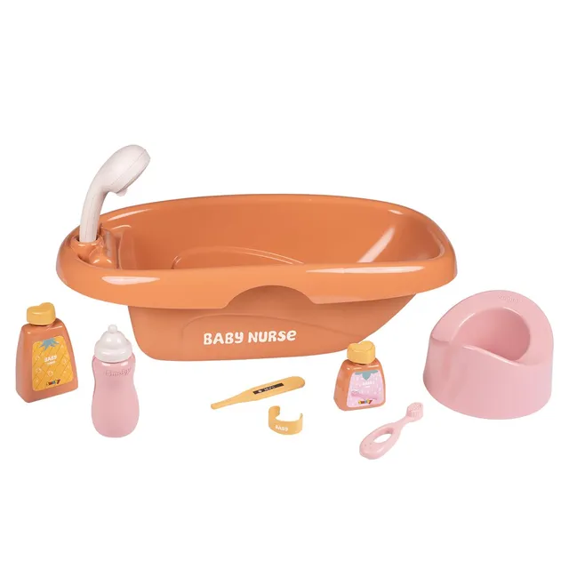 smoby-baby-nurse-puppen-badewanne-set-8-teilig-beige image 1