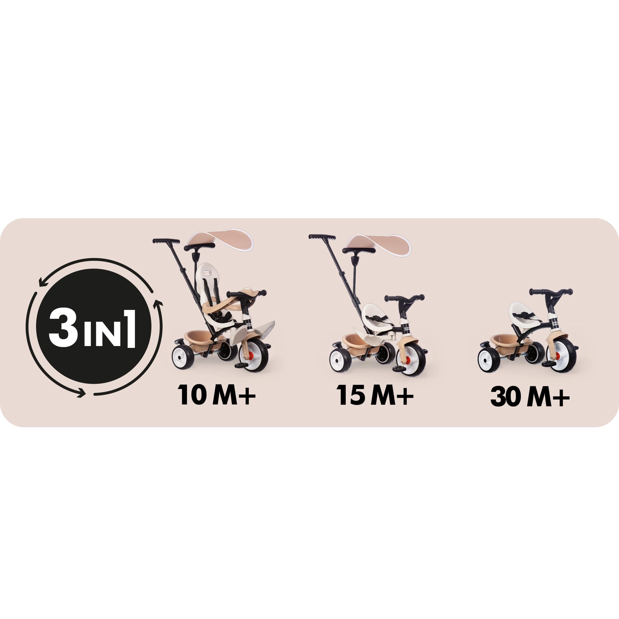 smoby-life-baby-balade-dreirad-beige-3-in-1-ab-10-monaten image 3