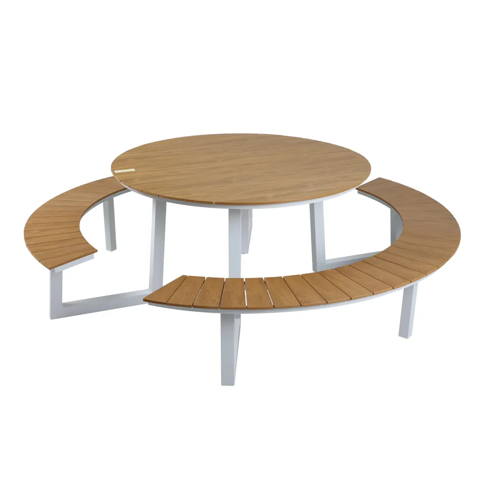 axi-taco-picknicktisch-rund-wei-teak-optik-6-personen image 1