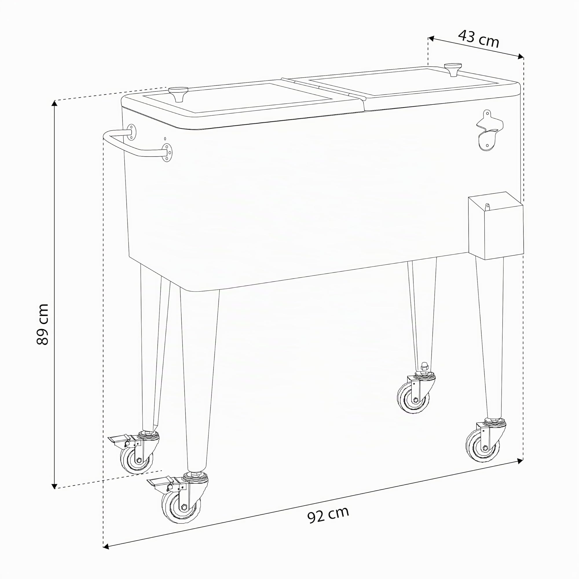 axi-classic-retro-getr-nkek-hler-76-liter-schwarz-rollen image 5