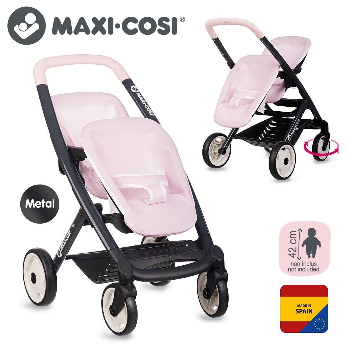 smoby-maxi-cosi-zwillings-puppenwagen-f-r-2-puppen-bis-42-cm image 2