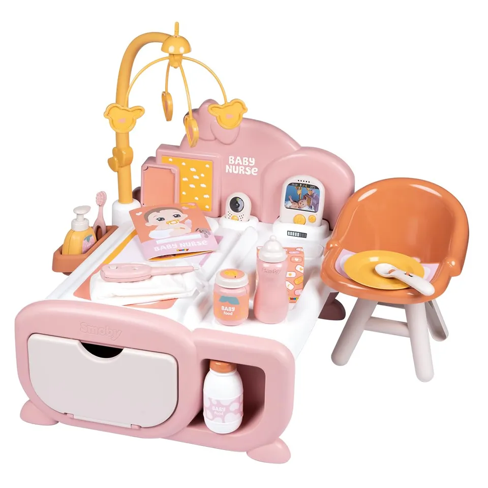 smoby-baby-nurse-cocoon-3-in-1-puppenm-bel-rosa-16-teile image 1