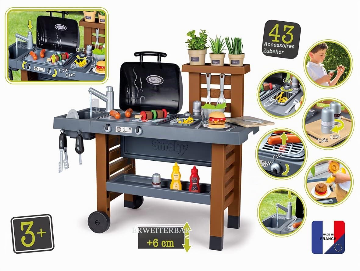 smoby-tefal-outdoor-gartenspielk-che-mit-grill-und-zubeh-r image 2