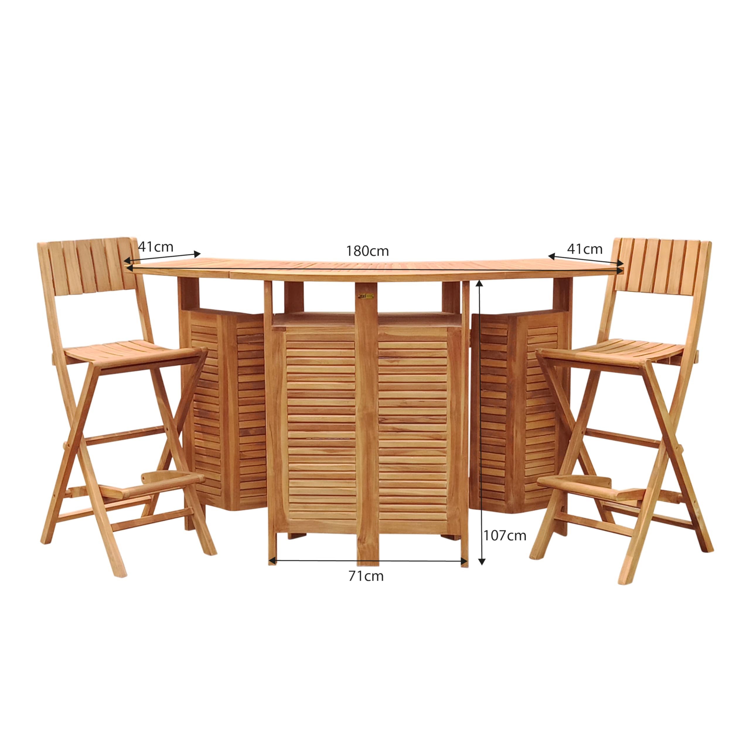 axi-bruno-gartenbar-teak-mit-2-barhockern-klappbar-stauraum image 4