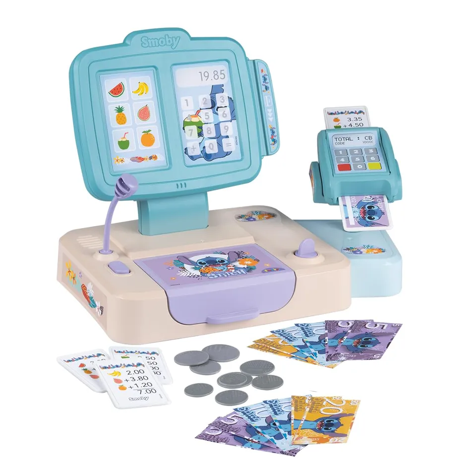smoby-stitch-supermarktkasse-kinderkasse-26-teilig-mit-mikrofon image 1