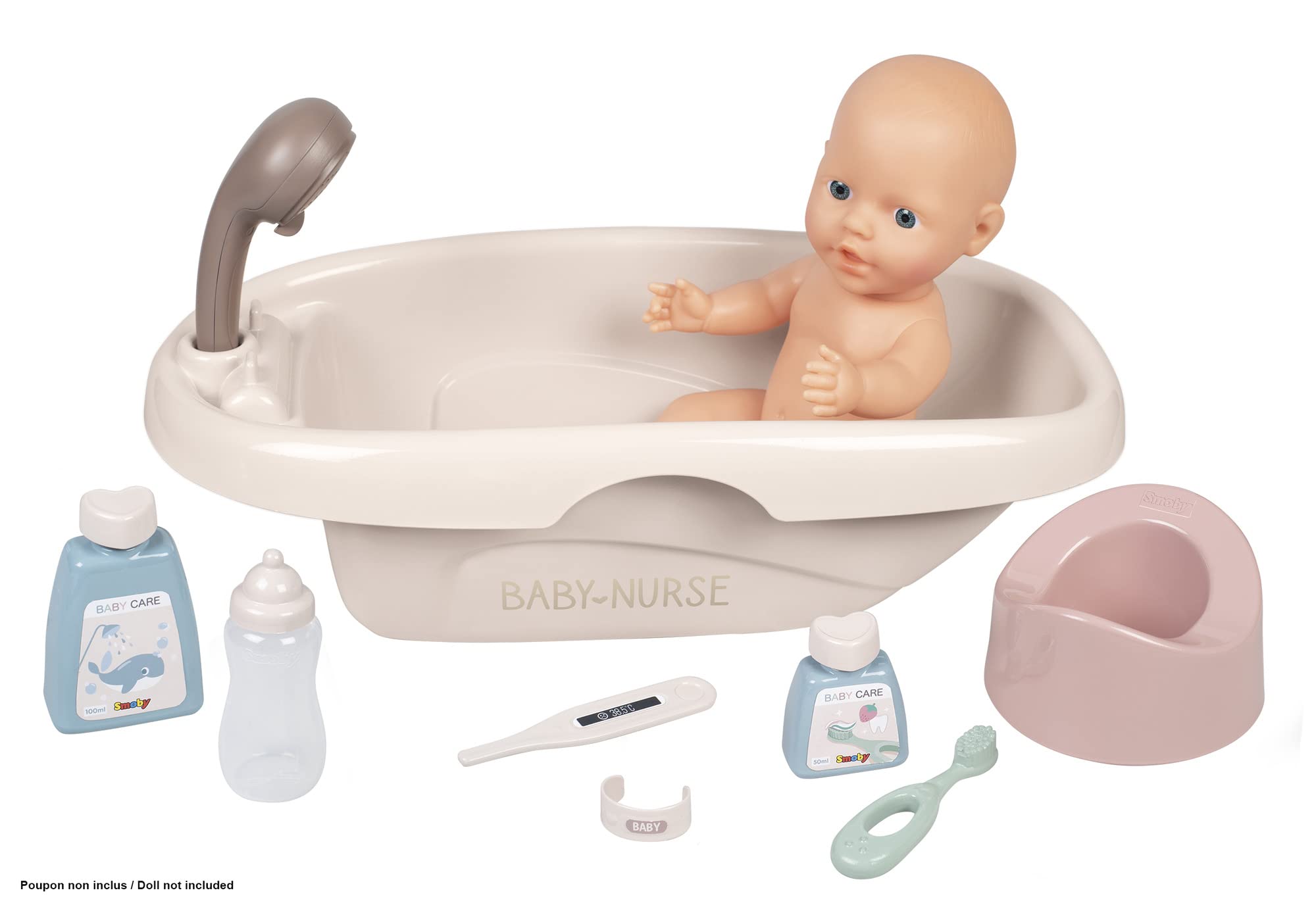 smoby-baby-nurse-puppen-badewanne-set-8-teilig-beige image 8