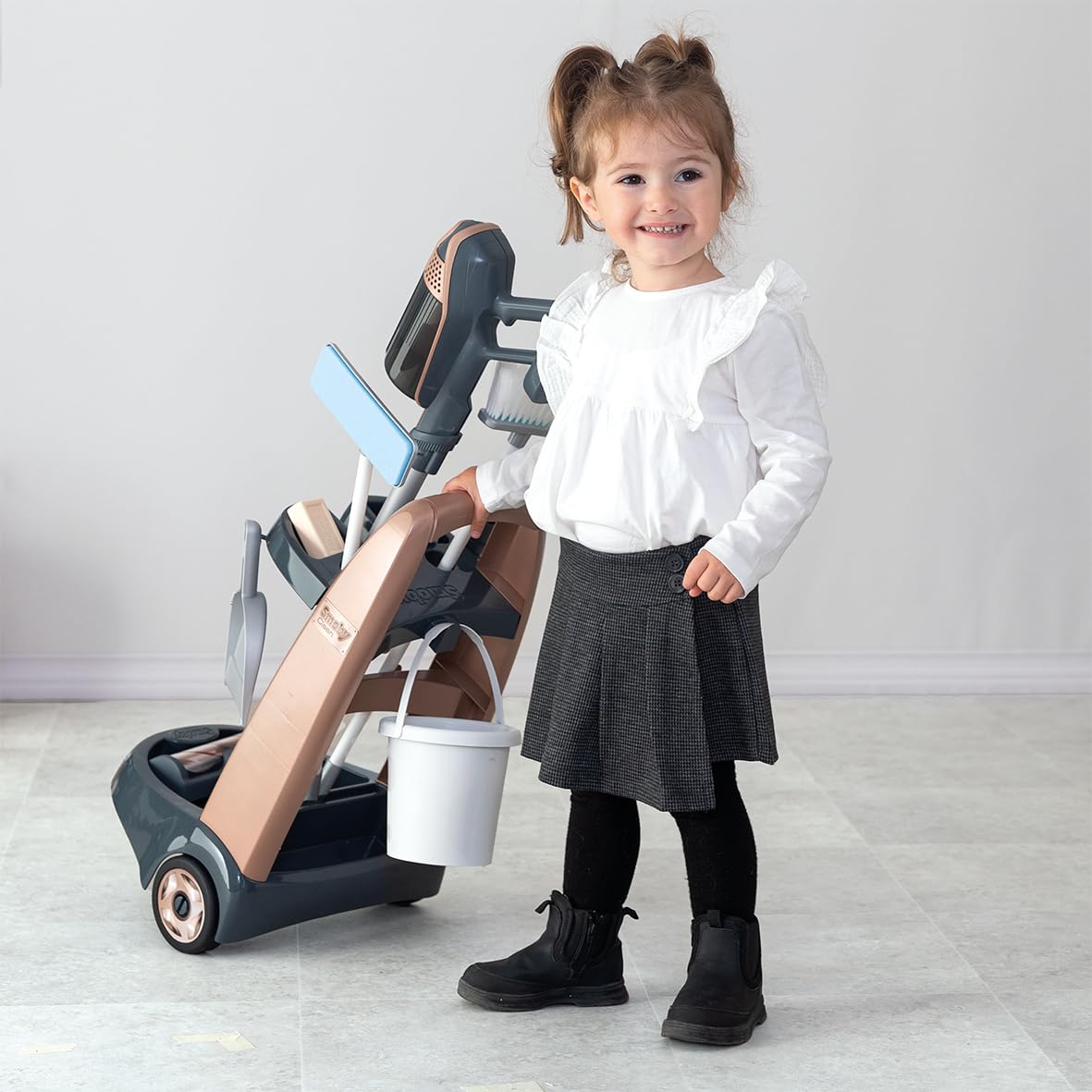 smoby-rowenta-reinigungstrolley-staubsauger-spielset-mit-sound image 4