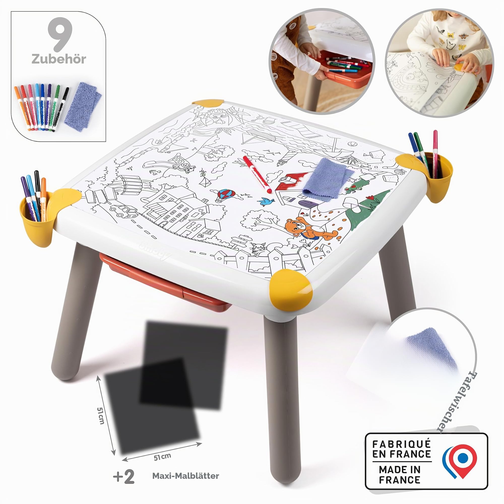 smoby-life-kid-kreativtisch-kindertisch-mit-schublade-ab-2-jahre image 2