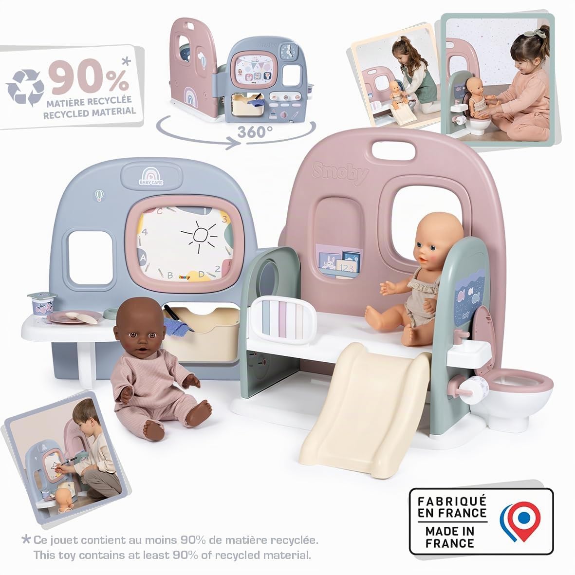smoby-baby-care-puppen-kita-spielcenter-rosa-360-ab-3-jahren image 3