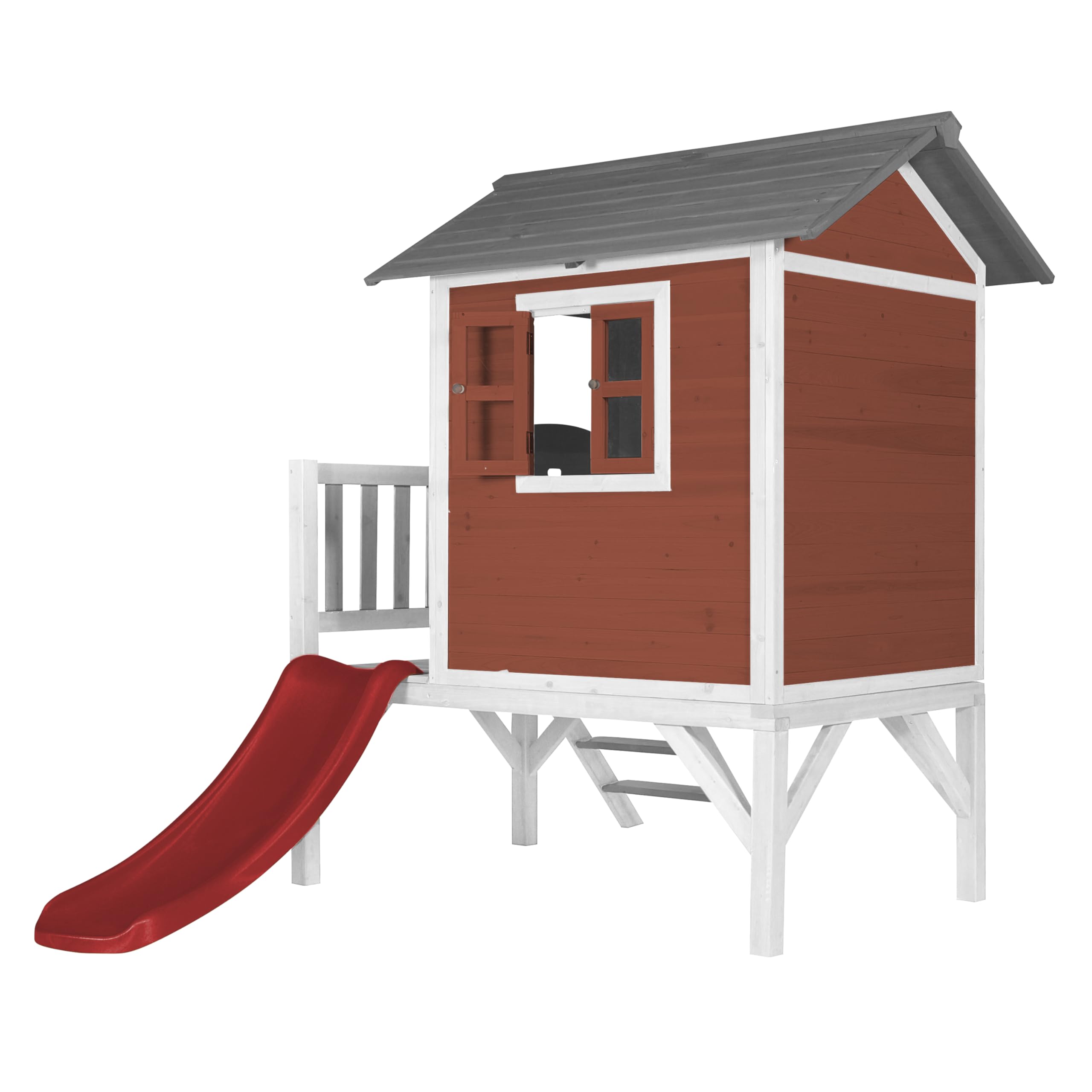 axi-beach-lodge-xl-stelzenhaus-holz-mit-rutsche-rot-wei image 4