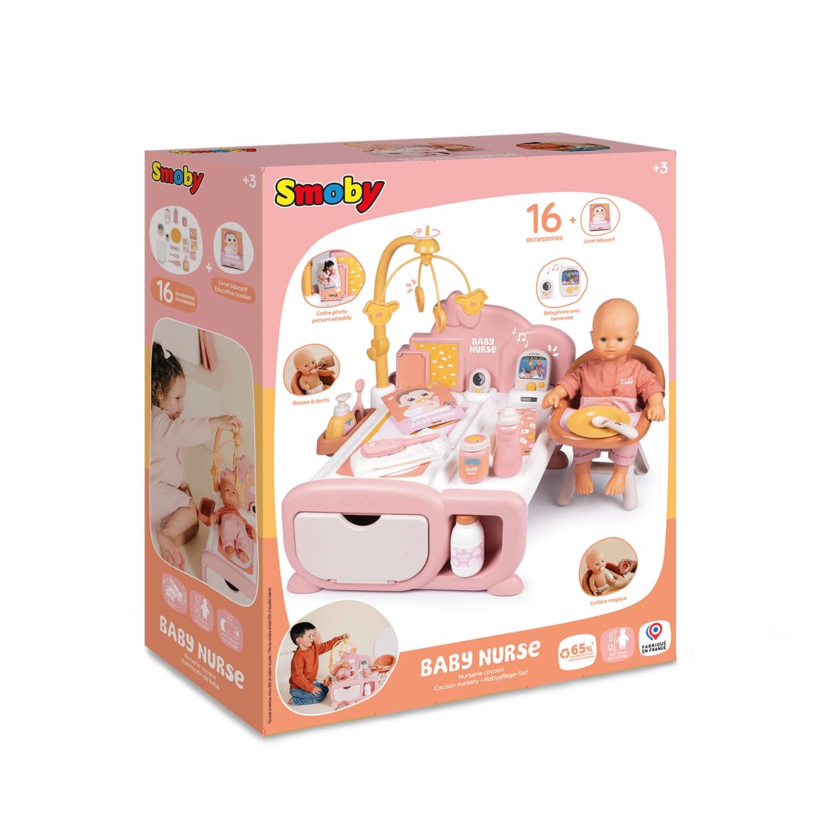 smoby-baby-nurse-cocoon-3-in-1-puppenm-bel-rosa-16-teile image 7