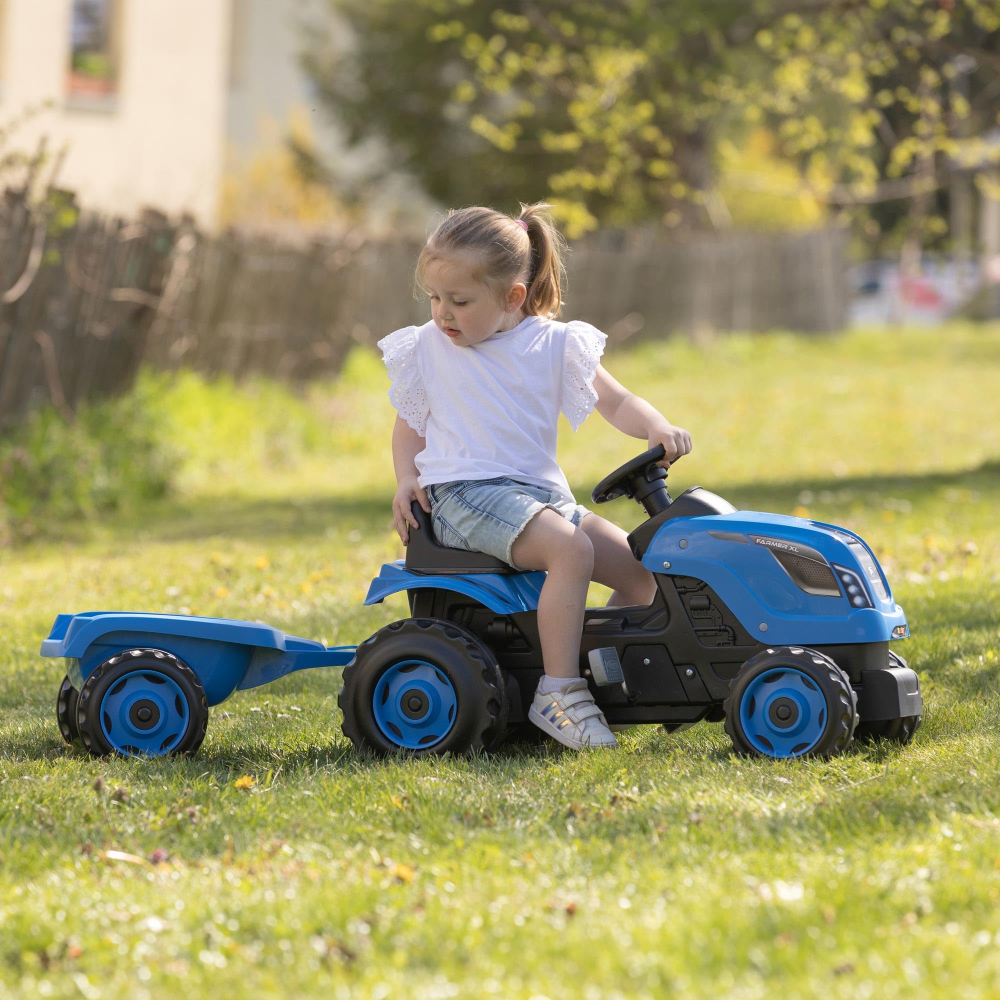 smoby-farmer-xl-trettraktor-mit-anh-nger-blau image 4