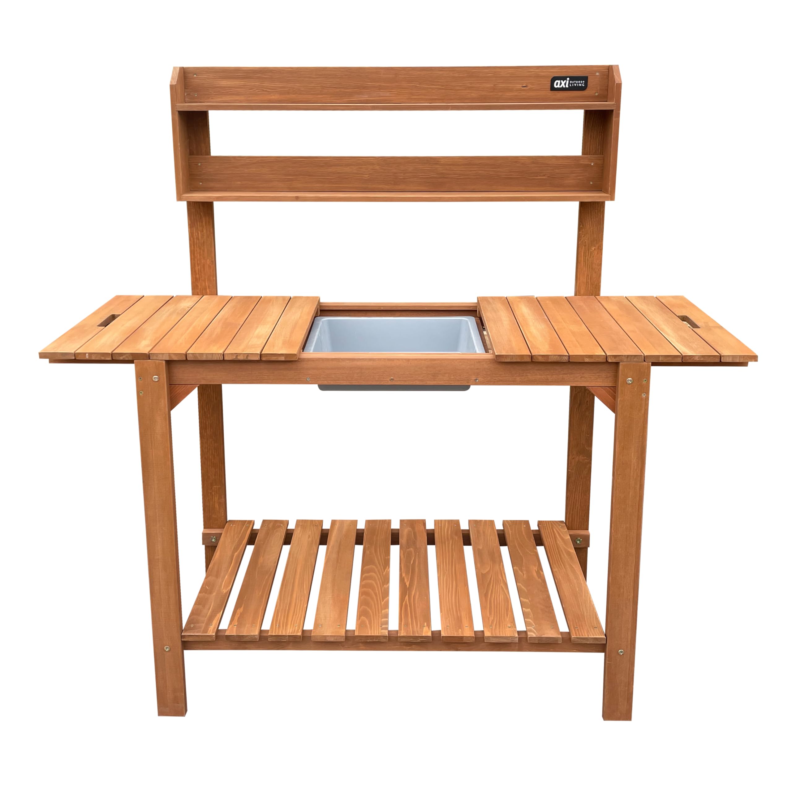 axi-classic-pflanztisch-holz-braun-100-cm-mit-wanne image 1