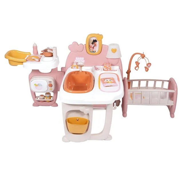 smoby-baby-nurse-puppen-spielcenter-3-in-1-mit-19-teilen image 1