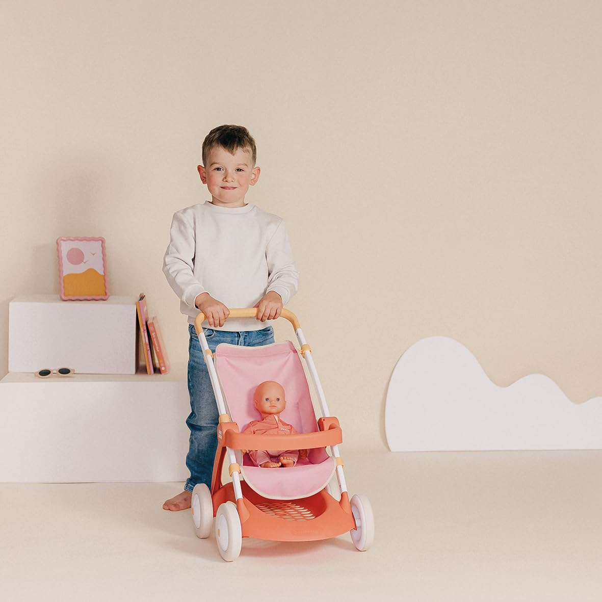 smoby-baby-nurse-puppenwagen-42-cm-mit-tasche-ab-18-monate image 4