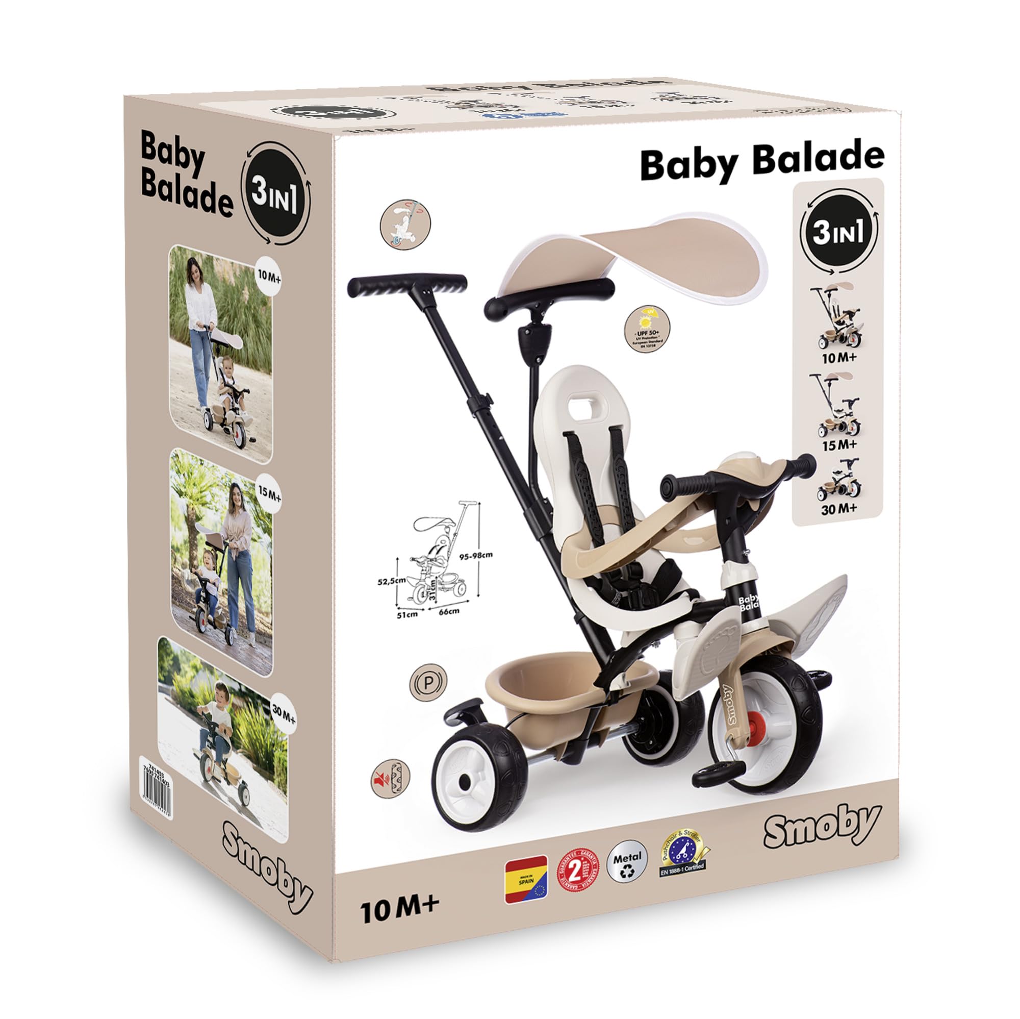 smoby-life-baby-balade-dreirad-beige-3-in-1-ab-10-monaten image 7