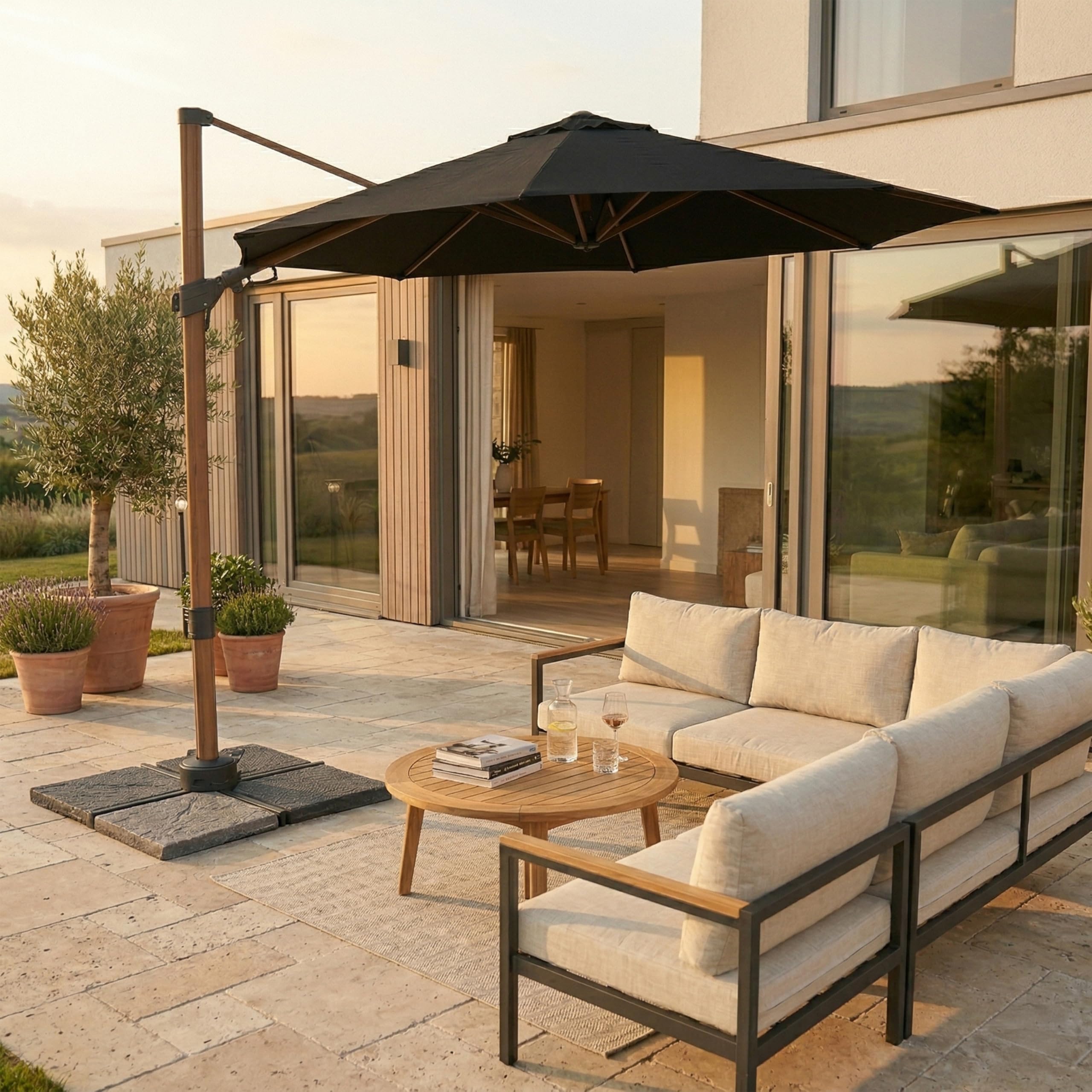 axi-classic-solis-ampelschirm-300-cm-holzoptik-grau image 2